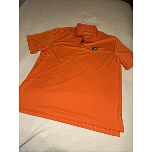 PHILADELPHIA FLYERS Polo Shirt Mens XXL Orange 50th Anniversary